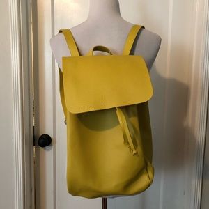 Zara Yellow Leather Backpack